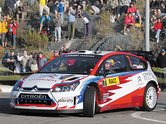 Евгений Новиков за рулем Citroen на Ралли Испании WRC 2009 года. Фото ALM Rally