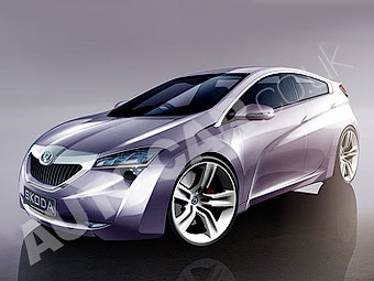 Предполагаемая внешность пятидверного купе Skoda. Иллюстрация с сайта autocar.co.uk