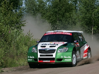 Юхо Ханнинен (Skoda) во время Ралли России, 2009. Фото IRC