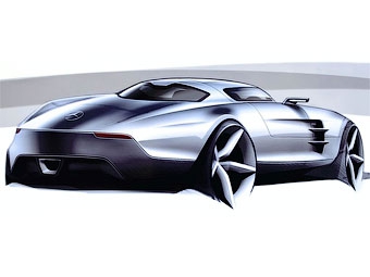 Mercedes-Benz SLS AMG. Иллюстрация Mercedes-Benz