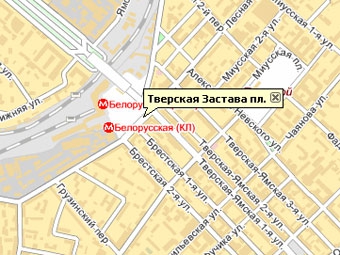 Площадь Тверской заставы. Иллюстрация с сайта maps.yandex.ru