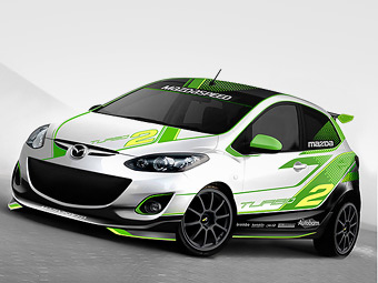 Турбированный хэтчбек Mazda2. Иллюстрация Mazda