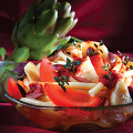 Фотография рецепта Макароны с артишоками, оливками и запеченными томатами автор GAEA