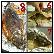 Карп, фаршированный рисом с овощами и сыром