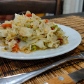 Фотография рецепта Капуста, тушенная с помидором, перцем и молодым горошком автор Алёна Казавчинская