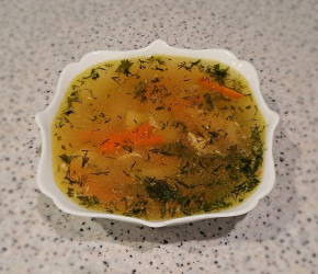 Фотография рецепта Быстрый суп на курином бульоне