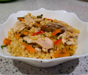 Фотография рецепта Куриное бедро с булгуром и тыквой
