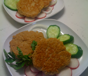 Фотография рецепта Оладьи из куриного мяса и геркулеса