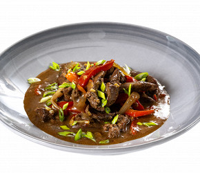 Фотография рецепта Куриная печень с овощами по-азиатски