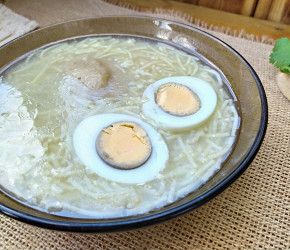 Фотография рецепта Куриный суп с вермишелью и яйцом