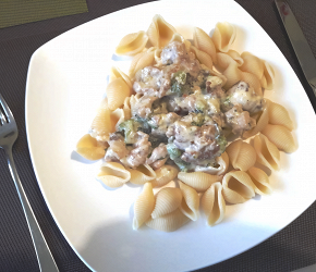 Фотография рецепта Паста с курицей и брокколи