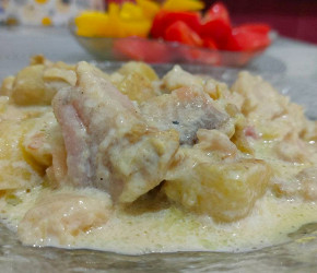 Фотография рецепта Рыба с картофелем и сливками