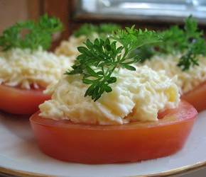 Фотография рецепта Помидоры с сыром и чесноком