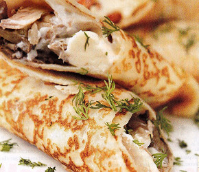 Фотография рецепта Блинчики с курицей и сыром