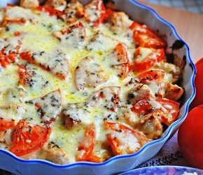 Фотография рецепта Куриное филе запеченное с овощами и сыром