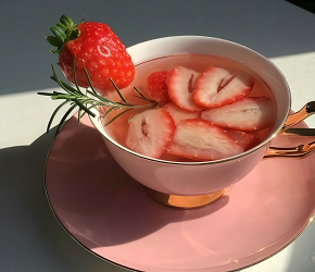 Фотография рецепта Чай с клубникой и розмарином