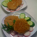 Фотография рецепта Оладьи из куриного мяса и геркулеса автор Ольга Костромкина
