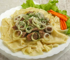 Фотография рецепта Бешбармак на мясном бульоне