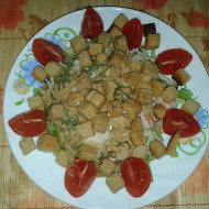 Салат с креветками и овощами