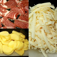 Свинина с картофелем, запеченная под сыром на сковороде «по-французски»