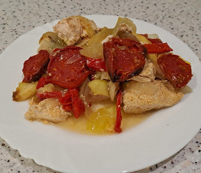 Фотография рецепта Куриное филе запеченное в духовке с овощами