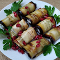 Фотография рецепта Рулетики из баклажанов с творожным сыром и грецкими орехами автор ЮЛИЯ ТИМОФЕЕВА