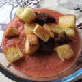 Фотография рецепта Гаспачо с домашними гренками автор Алена Заикина
