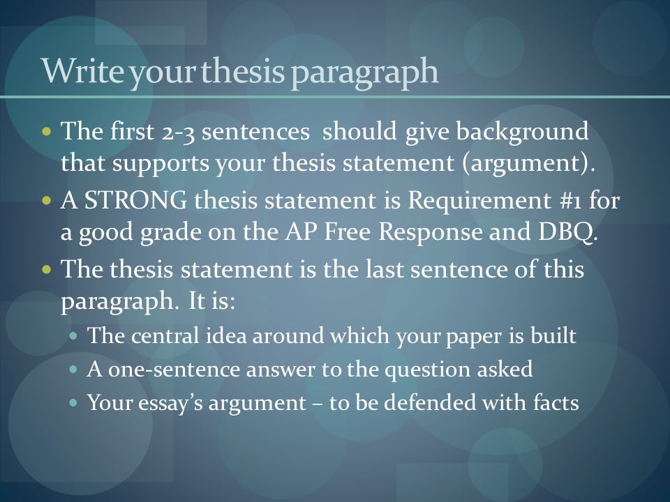 thesis in a response essay