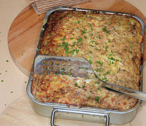 Фотография рецепта Картофельная запеканка с говядиной и анчоусами