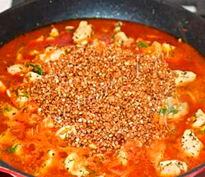 Фотография рецепта Гречка с мясом и томатной пастой