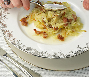 Фотография рецепта Редька с куриными шкварками
