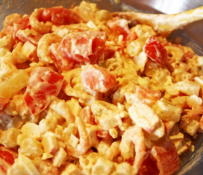 Фотография рецепта Салат с морепродуктами и овощами