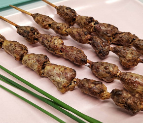 Фотография рецепта Шашлыки из куриных сердец в духовке