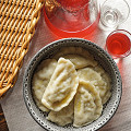 Фотография рецепта Вареники с картофелем, шампиньонами и вешенками автор География на вкус с Никой Ганич