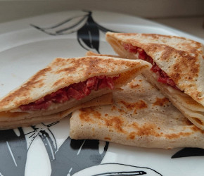 Фотография рецепта Блинчики с сыром и колбасой