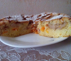 Фотография рецепта Шарлотка с яблоками и мандаринами