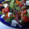Фотография рецепта Греческий салат с красным луком автор Ксения Большакова