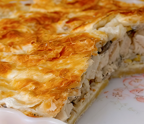 Фотография рецепта Котопита (Пирог с курицей и сыром)