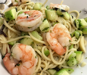 Фотография рецепта Паста с цукини и креветками