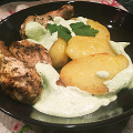 Фотография рецепта Курица с соусом из йогурта, кунжутных семечек, лимона и чеснока автор Алексей Зимин