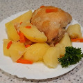 Фотография рецепта Молодой картофель в духовке с курицей автор Изабелла Грачева