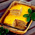 Фотография рецепта Слоеный сырный пирог с куриным фаршем автор ТАТЬЯНА ПЕТРУХИНА