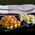 Фотография рецепта Салат из индейки с нутом, курагой и миндалем автор Оля Давыдова