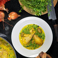 Фотография рецепта Курица с шафраном, оливками и горошком автор Алексей Зимин