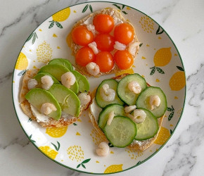 Фотография рецепта Овсяноблинчики с овощами и креветками
