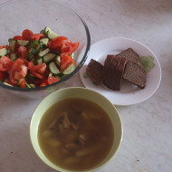 Постный суп с шампиньонами и рисом