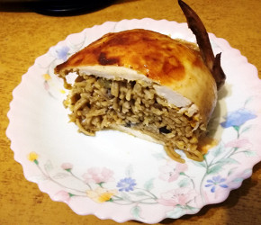 Фотография рецепта Курица, фаршированная спагетти и грибами