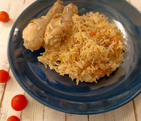 Фотография рецепта Простой ужин: рис с куриными ножками