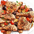 Фотография рецепта Запеченая курица с овощами автор Дарья Еремеева