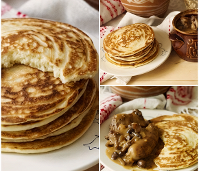 Фотография рецепта Мачанка (Блины с мясной подливой)